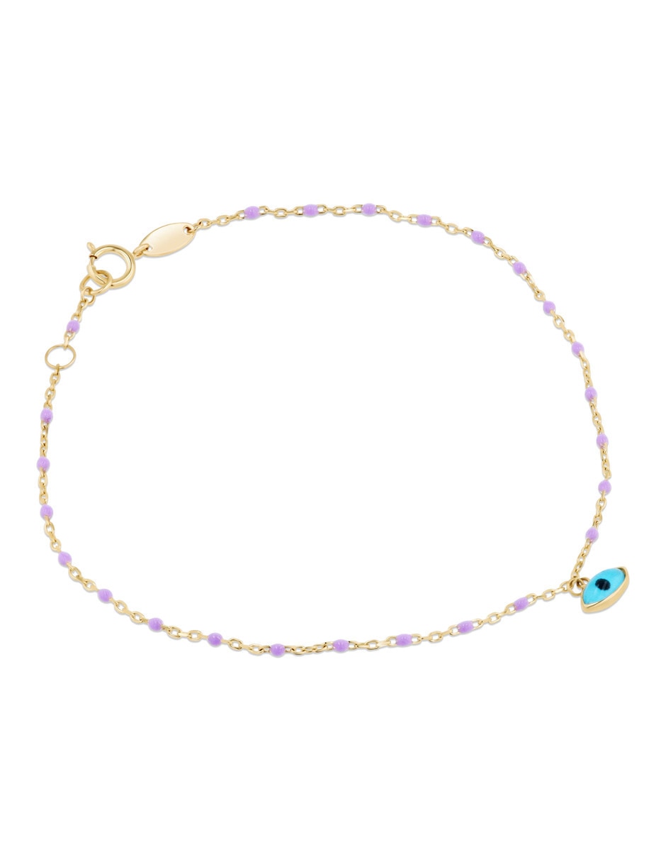 Pulsera de oro amarillo 14 k con acabado brillante 2