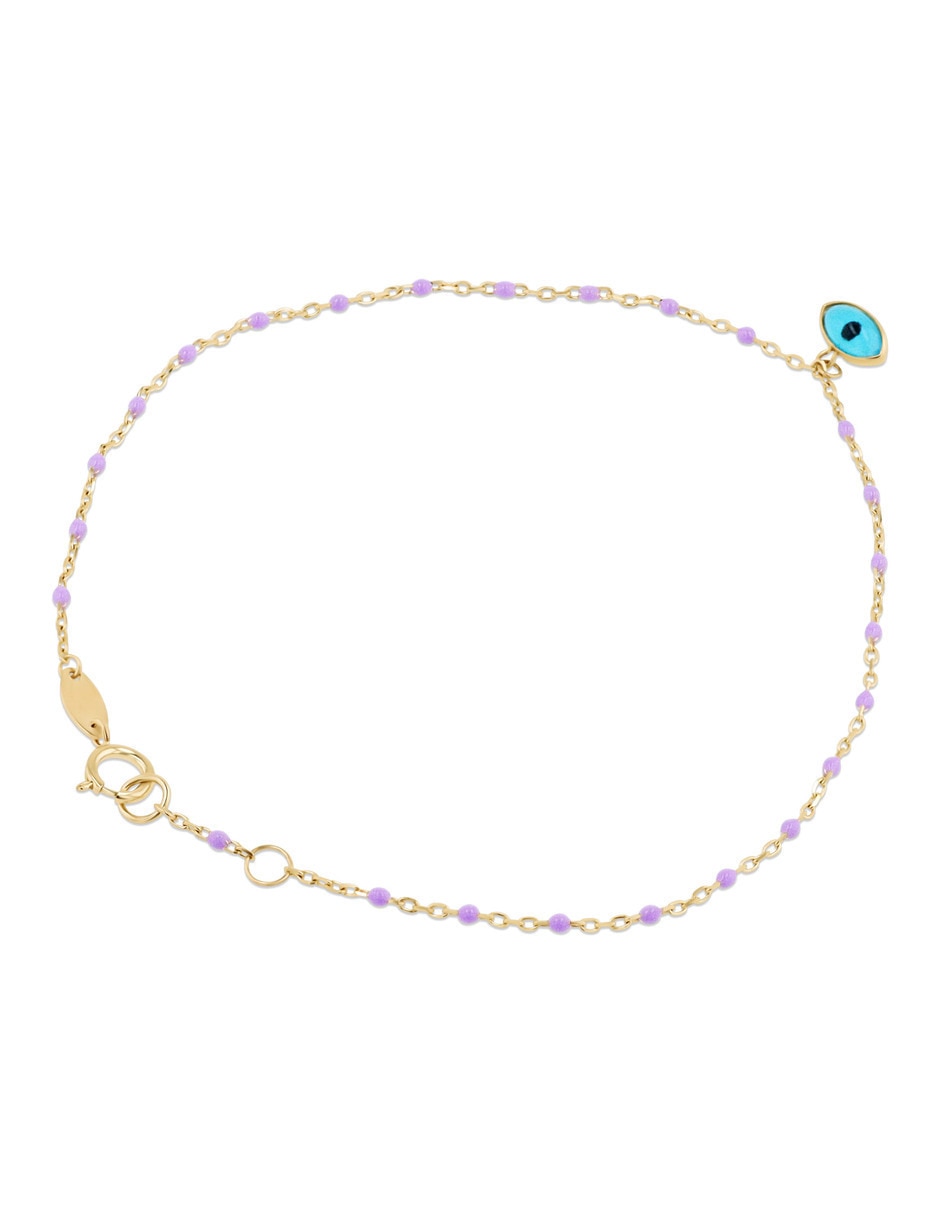 Pulsera de oro amarillo 14 k con acabado brillante 4