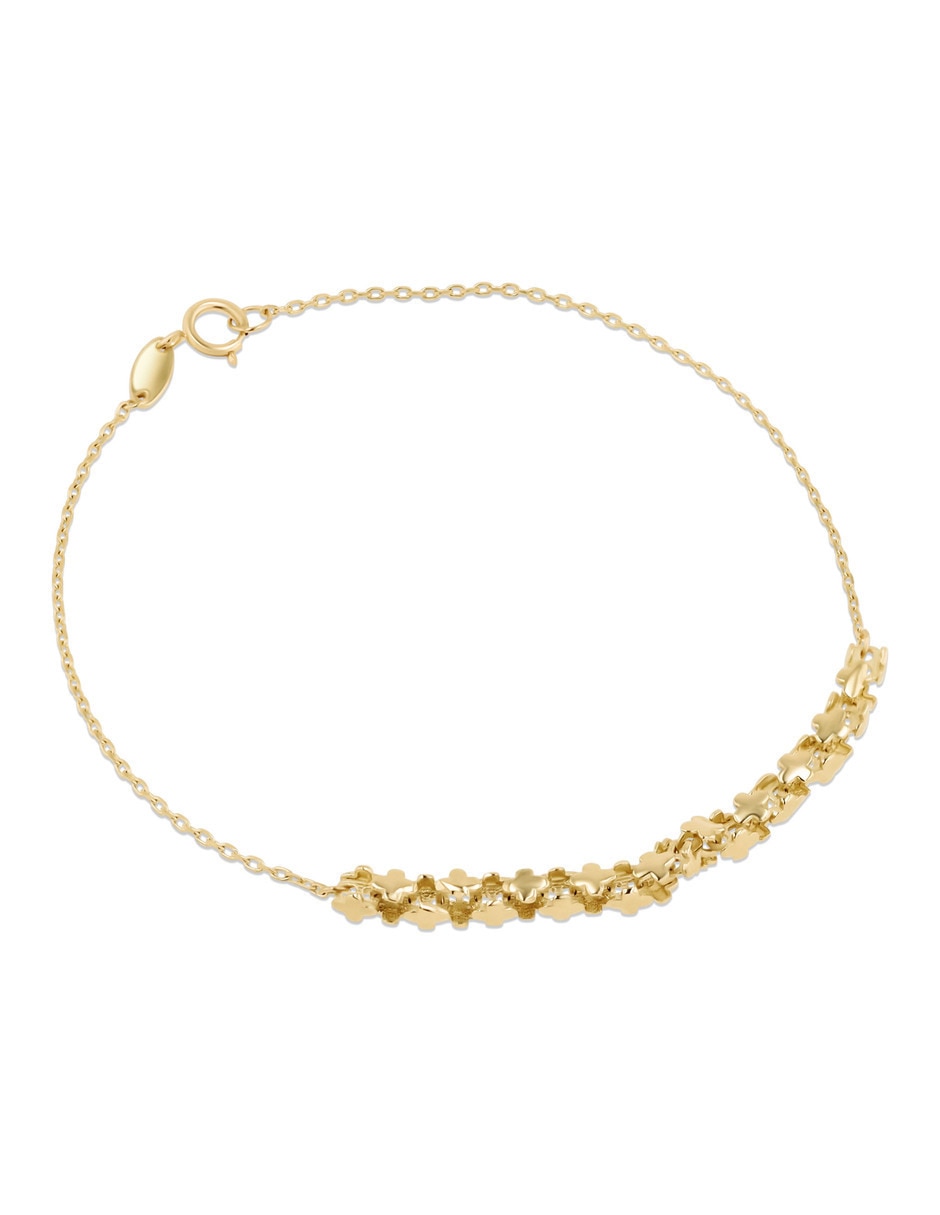 Pulsera de oro amarillo 14 k con acabado brillante 4
