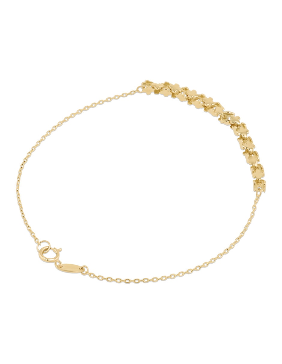 Pulsera de oro amarillo 14 k con acabado brillante 2
