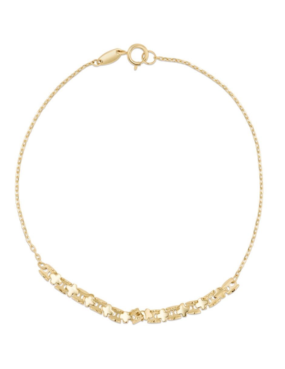 Pulsera de oro amarillo 14 k con acabado brillante Pulsera de oro amarillo 14 k con acabado brillante