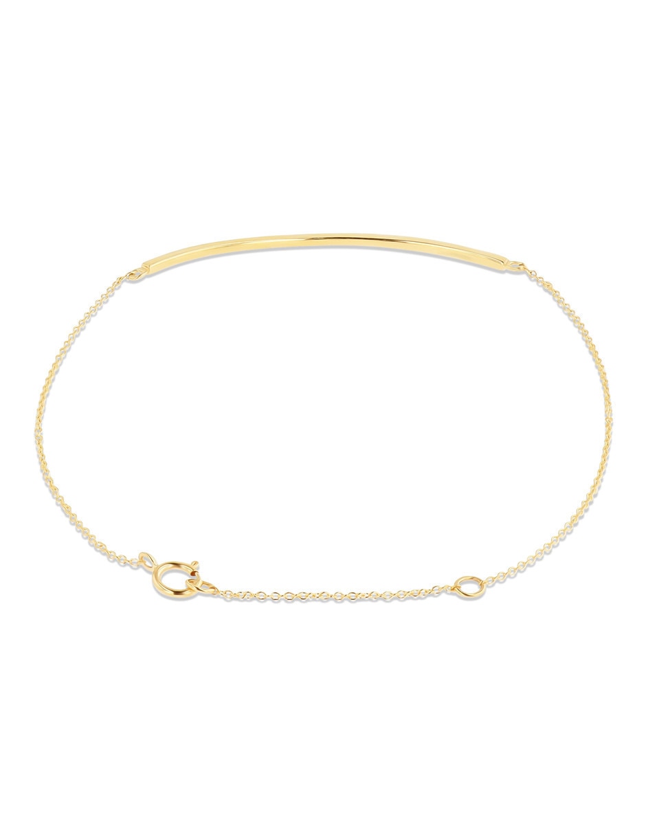 Pulsera de oro amarillo con diamante 14 k acabado brillante 2