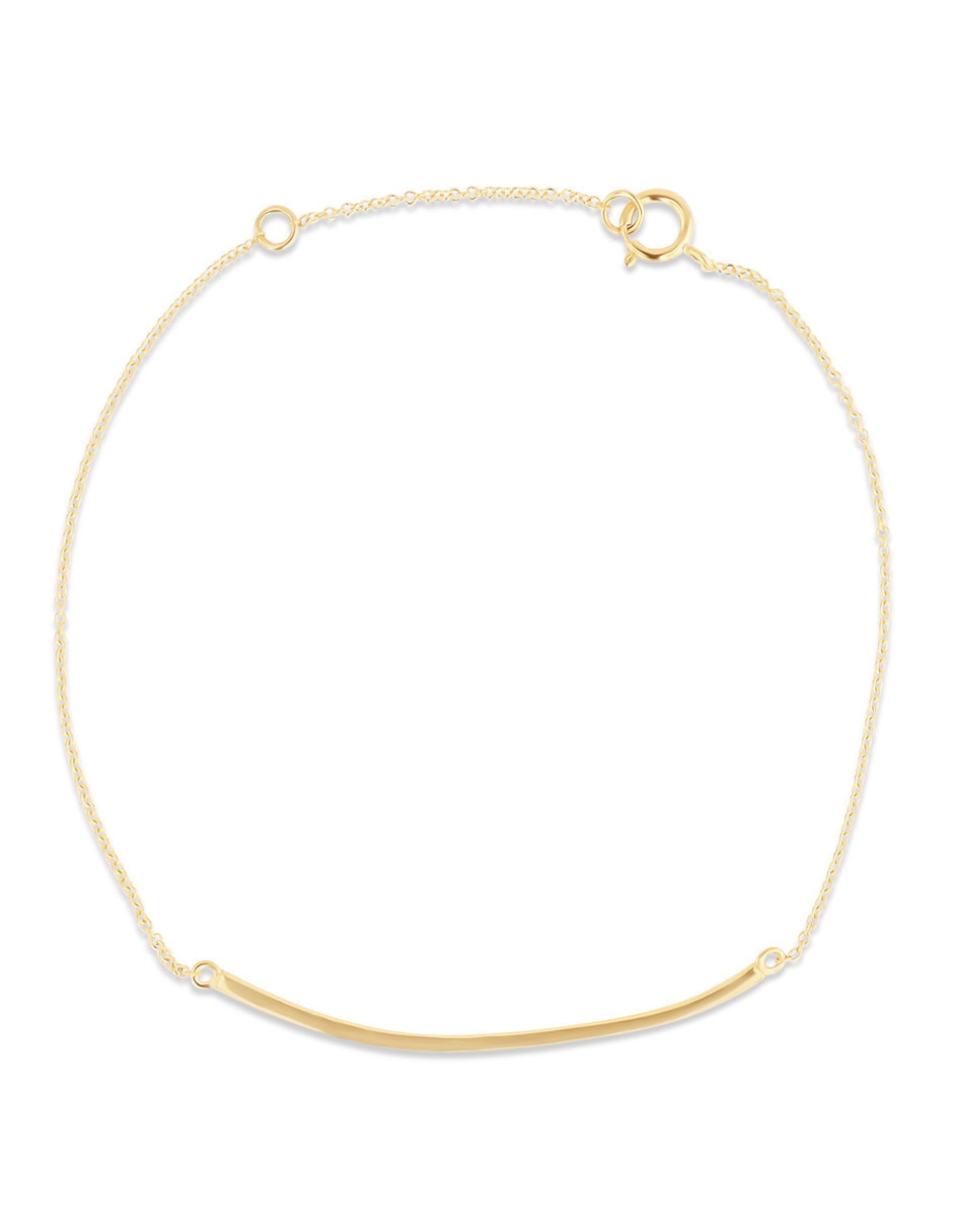 Pulsera de oro amarillo con diamante 14 k acabado brillante Pulsera de oro amarillo con diamante 14 k acabado brillante