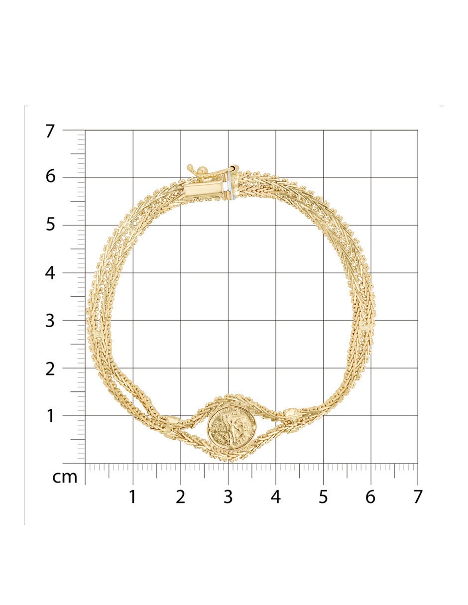 Pulsera de oro amarillo 14 k con acabado brillante 5