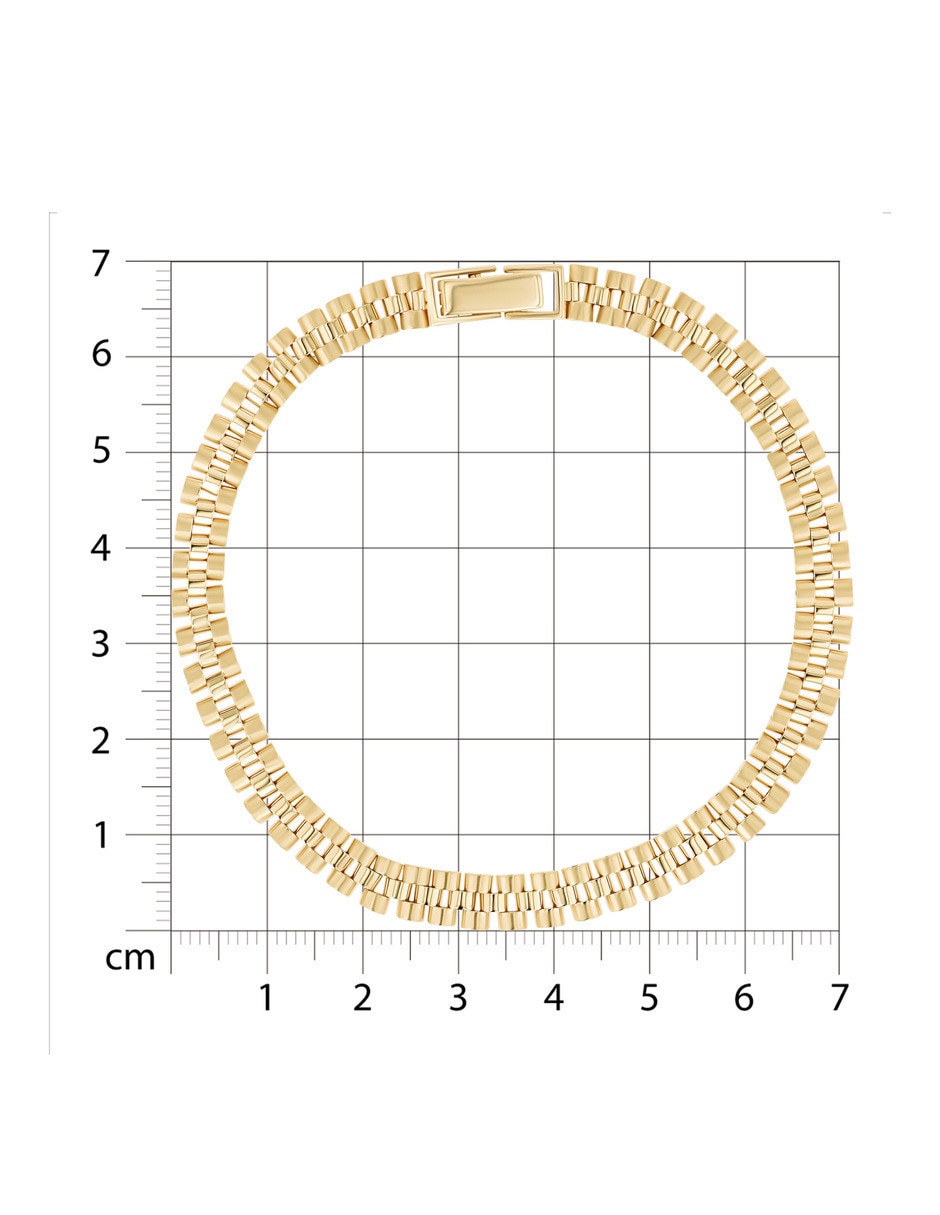 Pulsera de oro amarillo 14 k con acabado brillante 5