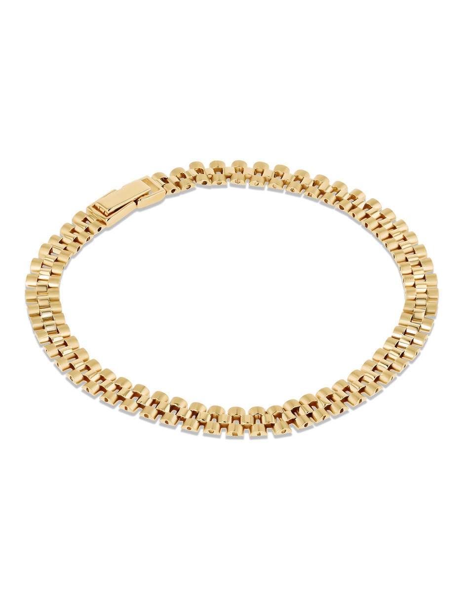Pulsera de oro amarillo 14 k con acabado brillante 4