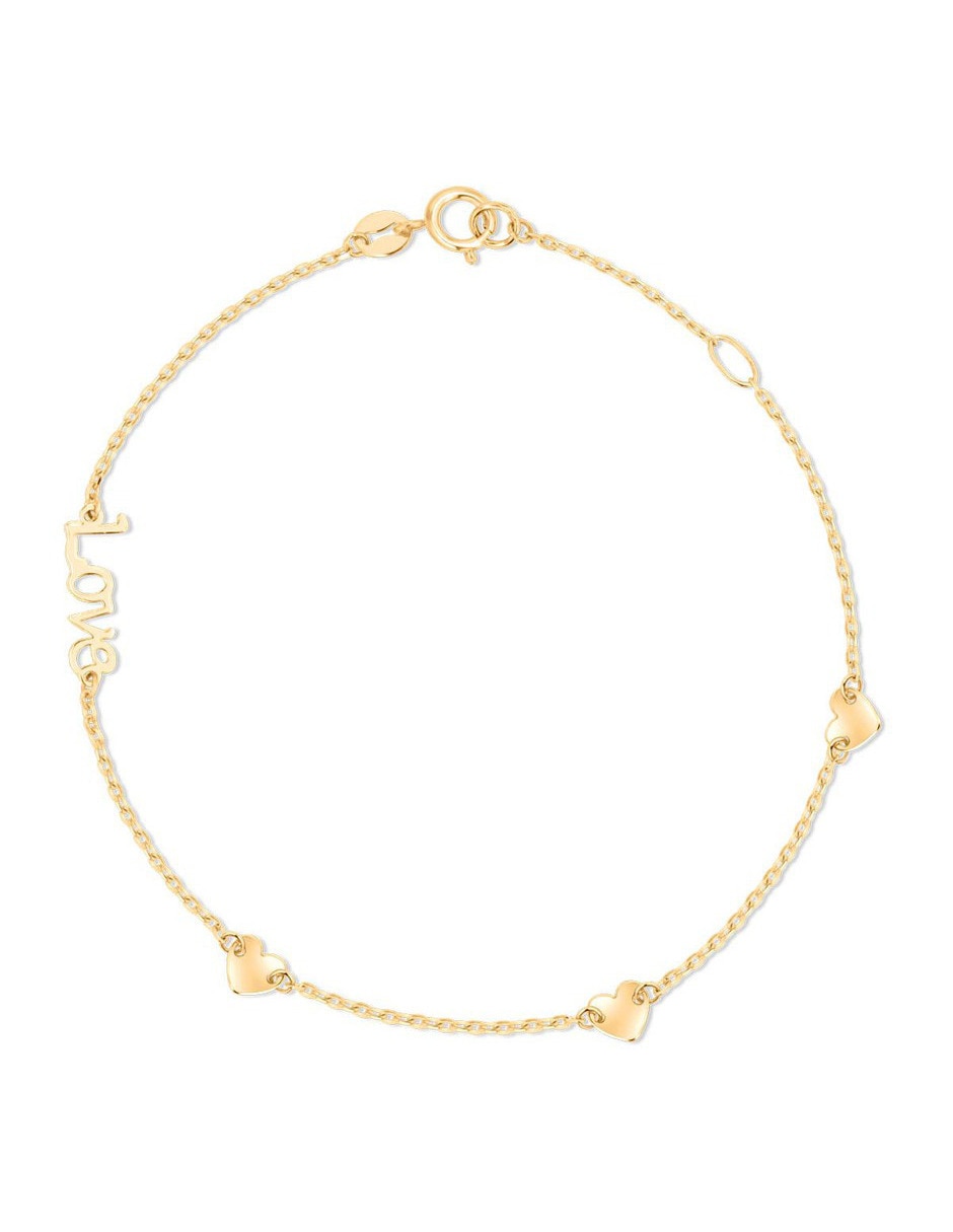 Pulsera de oro amarillo 14 K acabado brillante