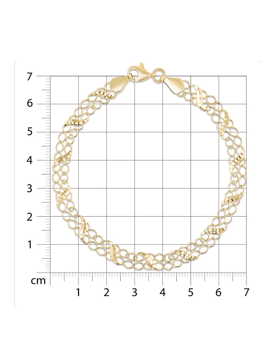 Pulsera Joyerias Bizzarro de oro amarillo 14 k con acabado brillante