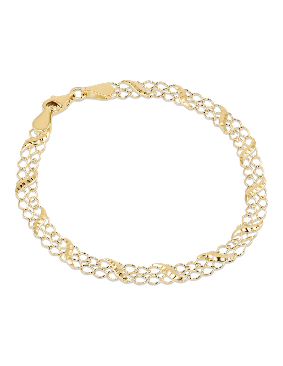 Pulsera Joyerias Bizzarro de oro amarillo 14 k con acabado brillante