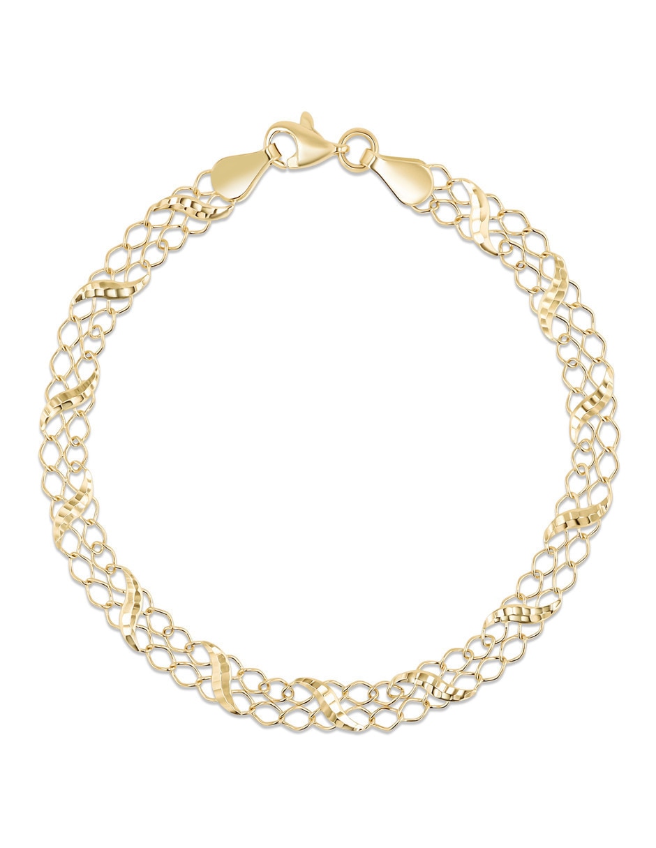 Pulsera Joyerias Bizzarro de oro amarillo 14 k con acabado brillante