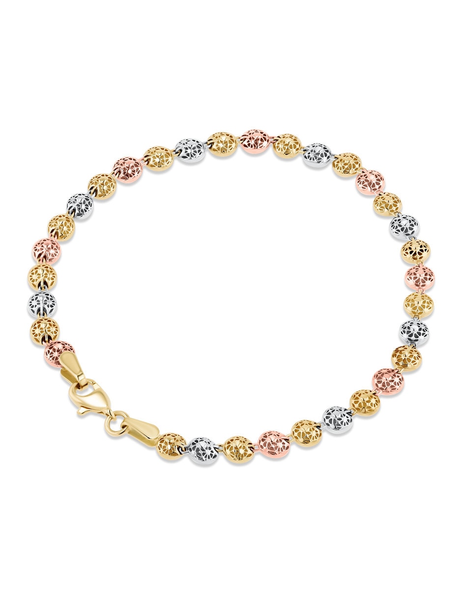 Pulsera Joyerias Bizzarro de oro florentino 14 k con acabado brillante