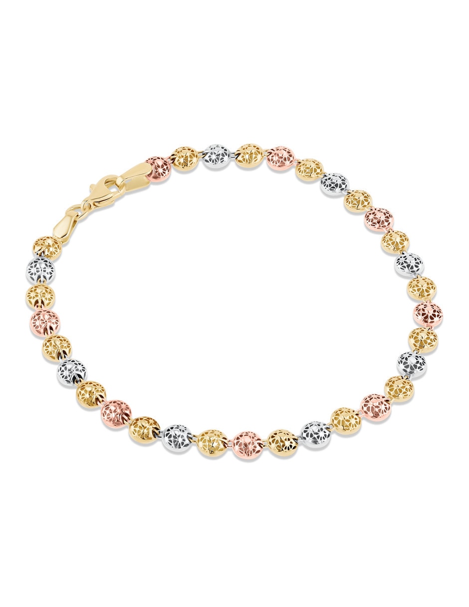 Pulsera Joyerias Bizzarro de oro florentino 14 k con acabado brillante