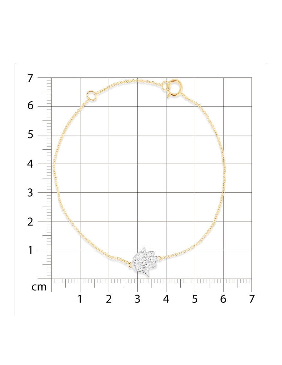 Pulsera de oro amarillo con diamante 14 k acabado brillante 5