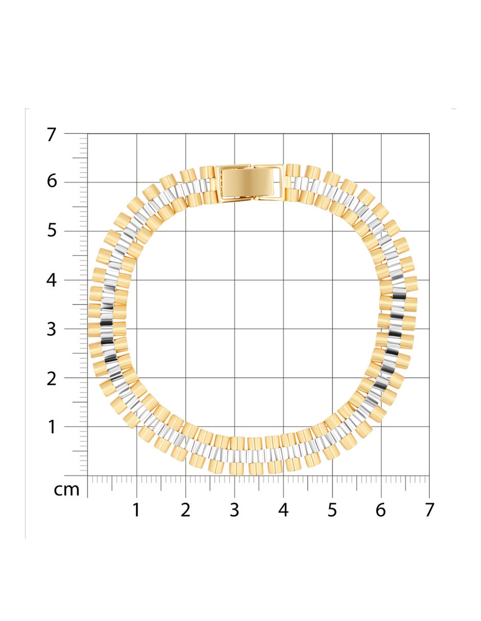 Pulsera de oro amarillo 14 k con acabado brillante 5