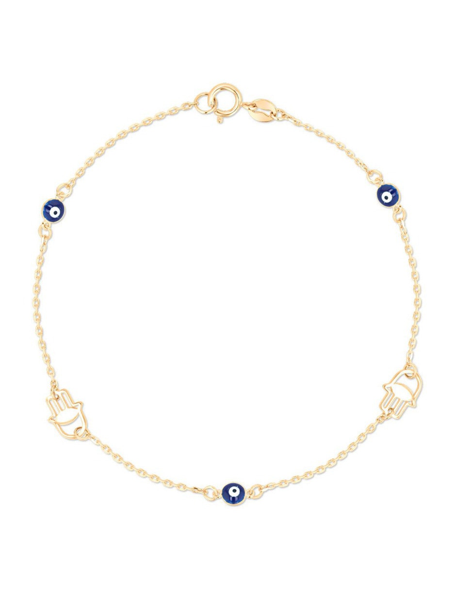 Pulsera de oro amarillo 14 K acabado brillante Pulsera de oro amarillo 14 K acabado brillante