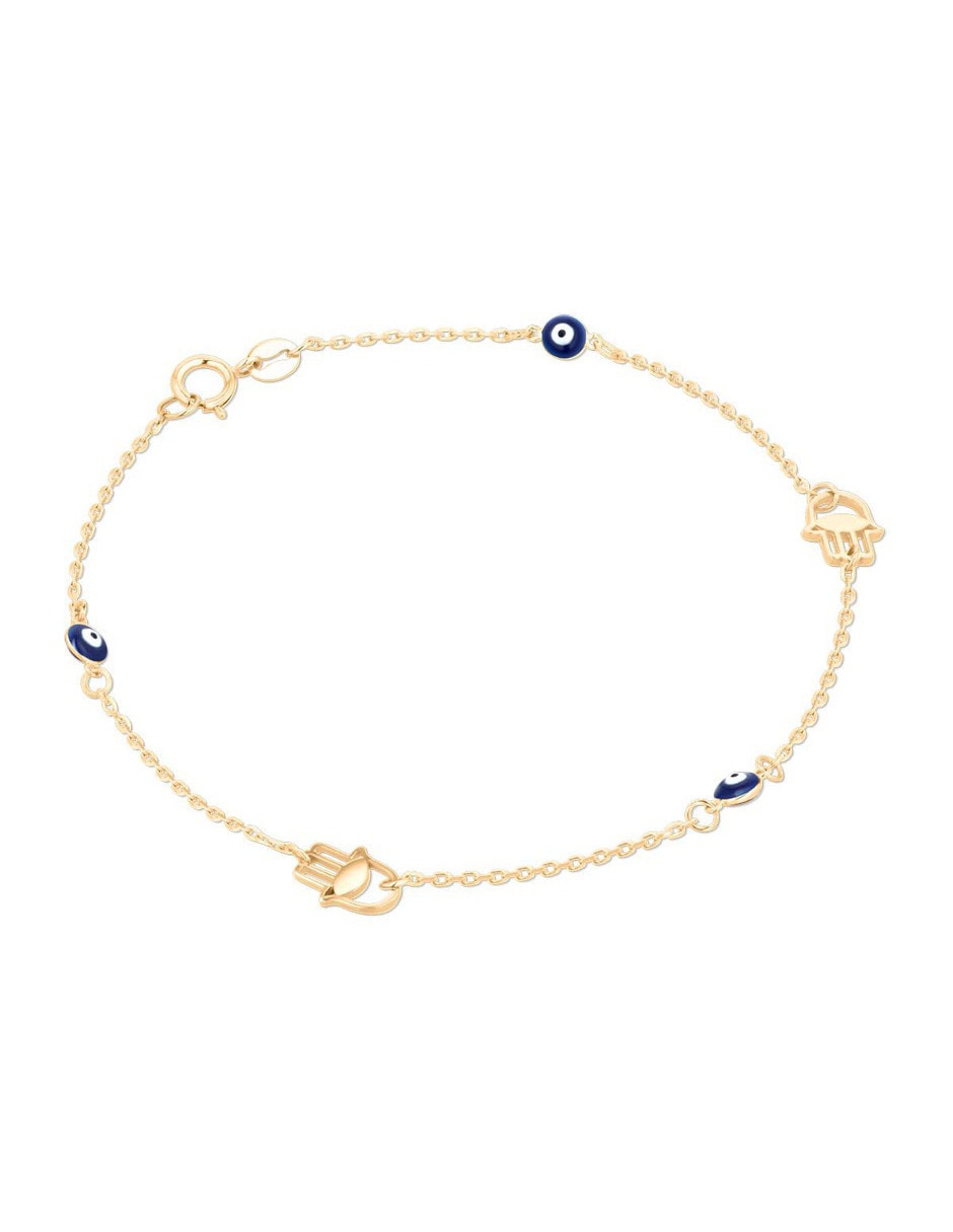 Pulsera de oro amarillo 14 K acabado brillante 4