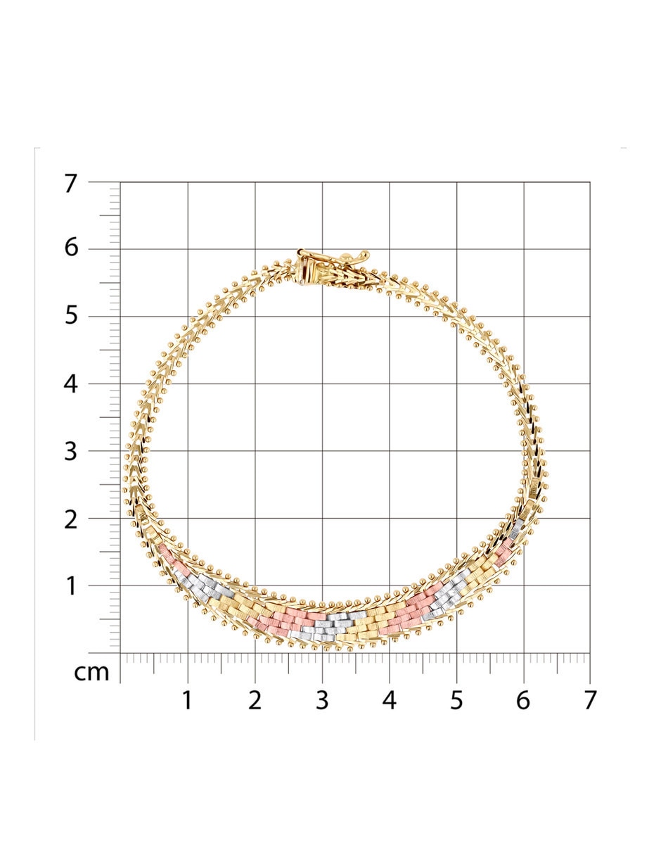 Pulsera de oro florentino 14 k con acabado brillante 5