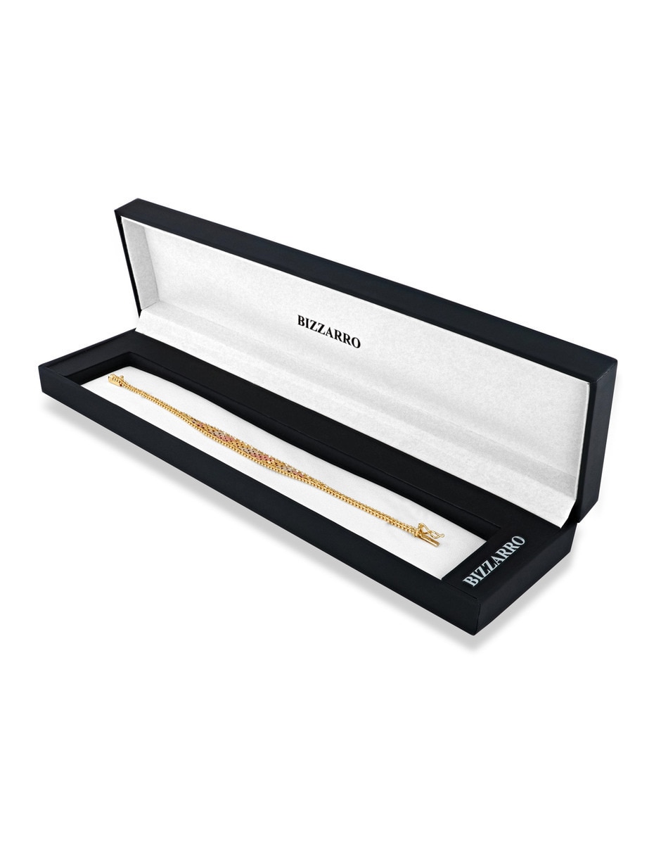 Pulsera Joyerias Bizzarro de oro florentino 14 k con acabado brillante
