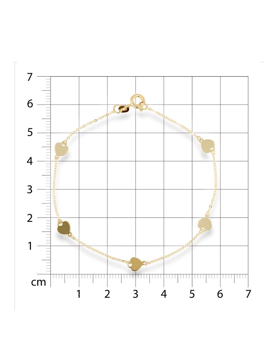 Pulsera de oro amarillo 14 k con acabado brillante 5