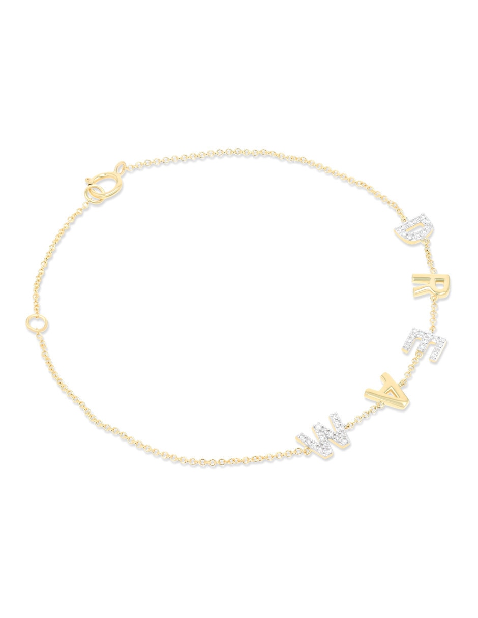 Pulsera Joyerias Bizzarro de oro amarillo con diamante 14 k acabado brillante