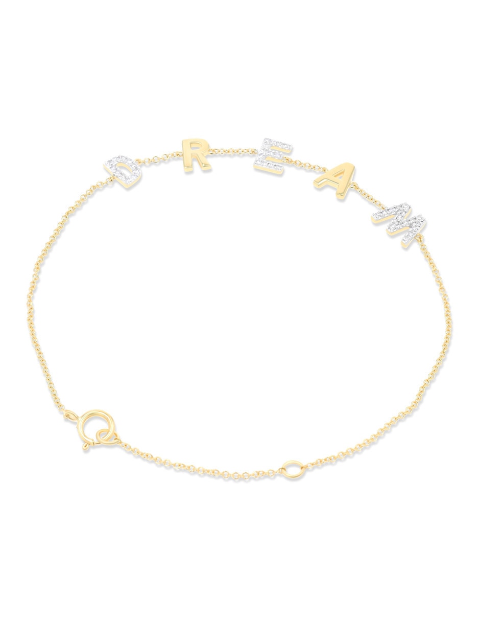 Pulsera Joyerias Bizzarro de oro amarillo con diamante 14 k acabado brillante