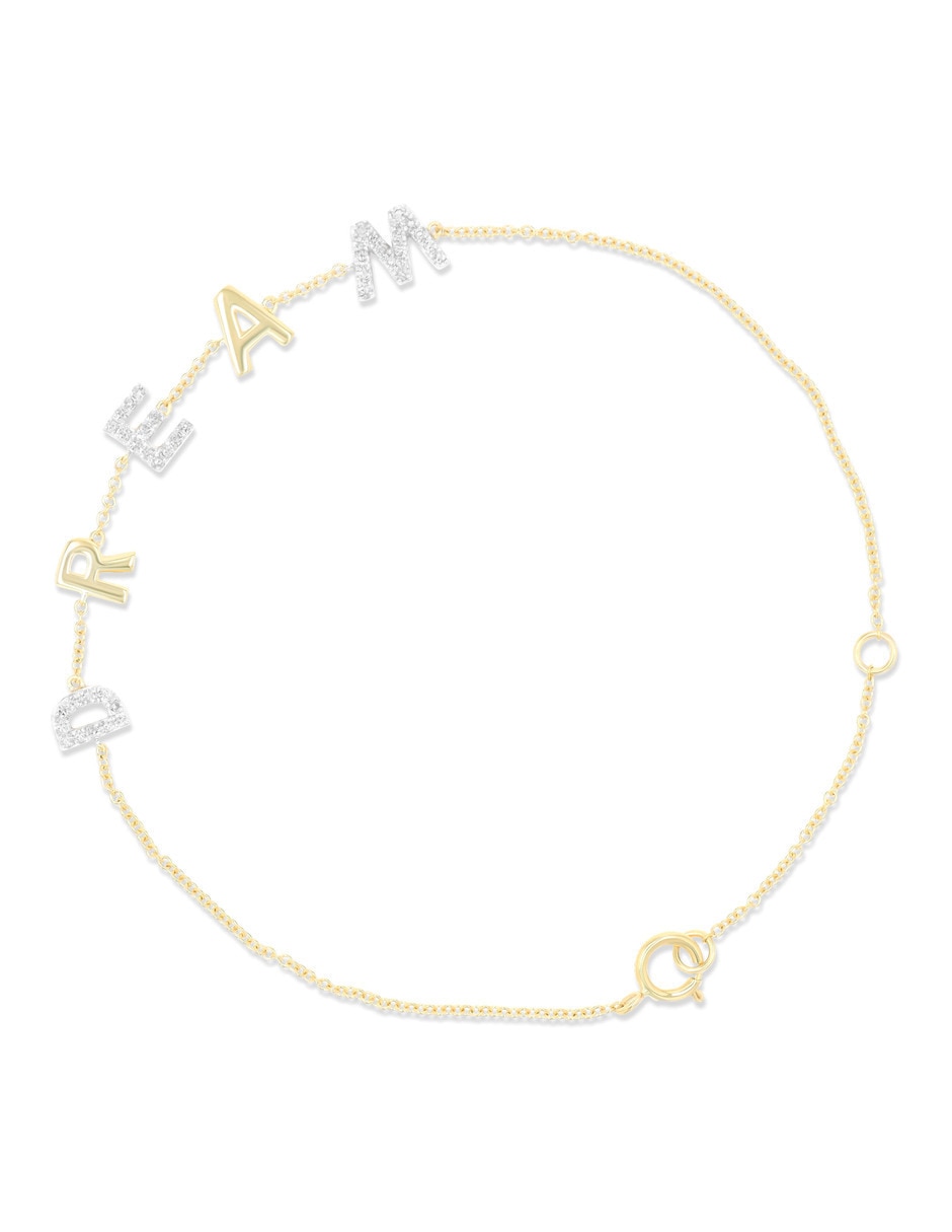 Pulsera Joyerias Bizzarro de oro amarillo con diamante 14 k acabado brillante