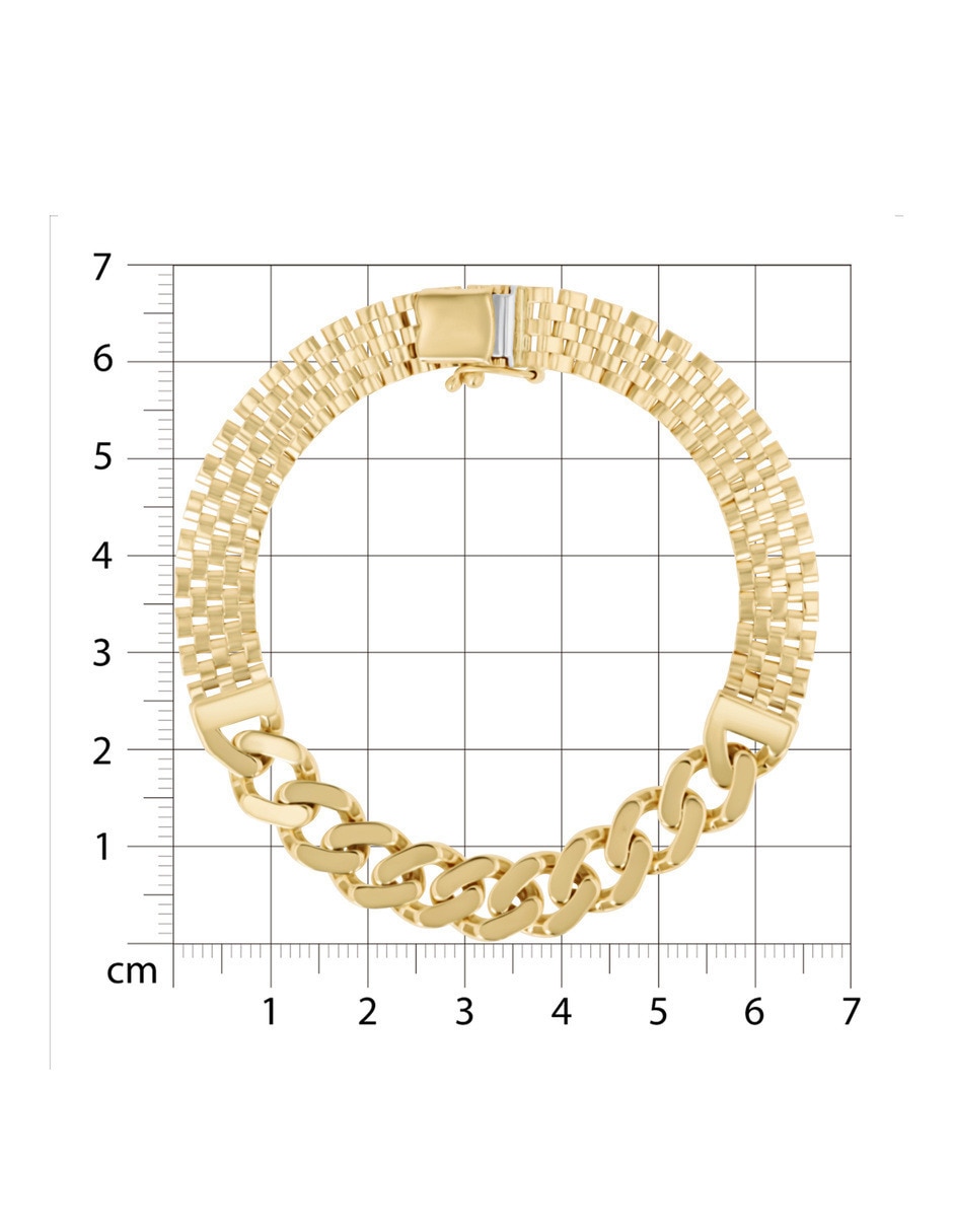 Pulsera de oro amarillo 14 k con acabado brillante 3