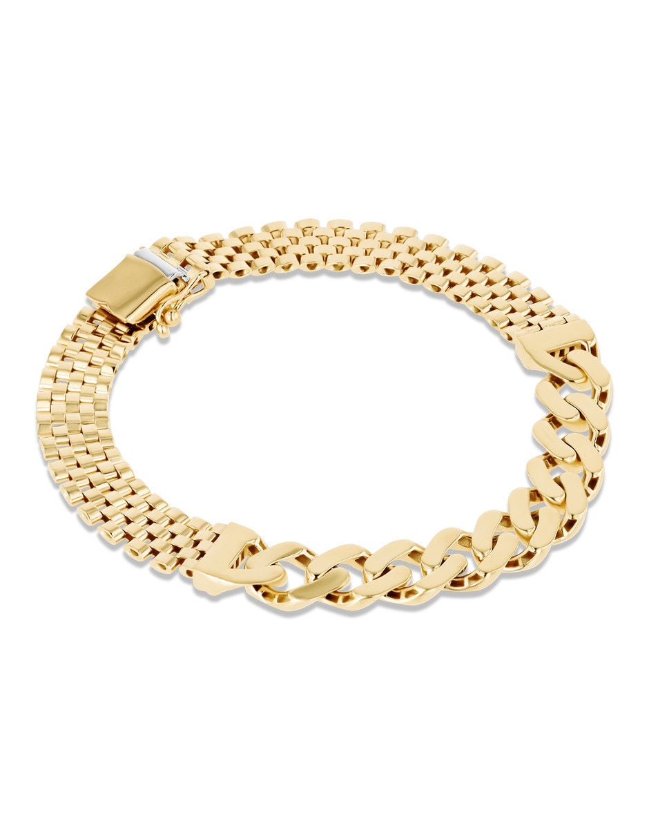 Pulsera de oro amarillo 14 k con acabado brillante 4