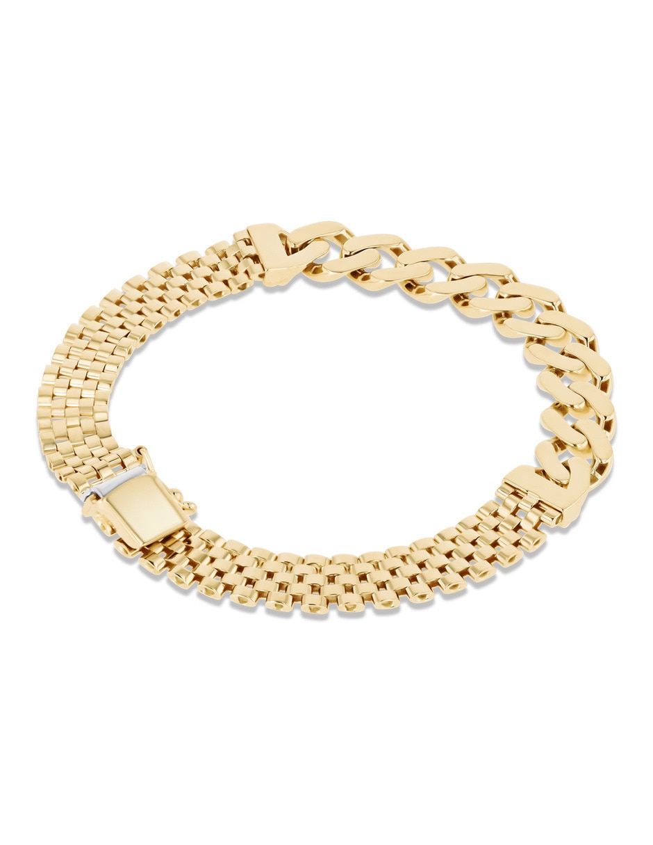 Pulsera de oro amarillo 14 k con acabado brillante 2
