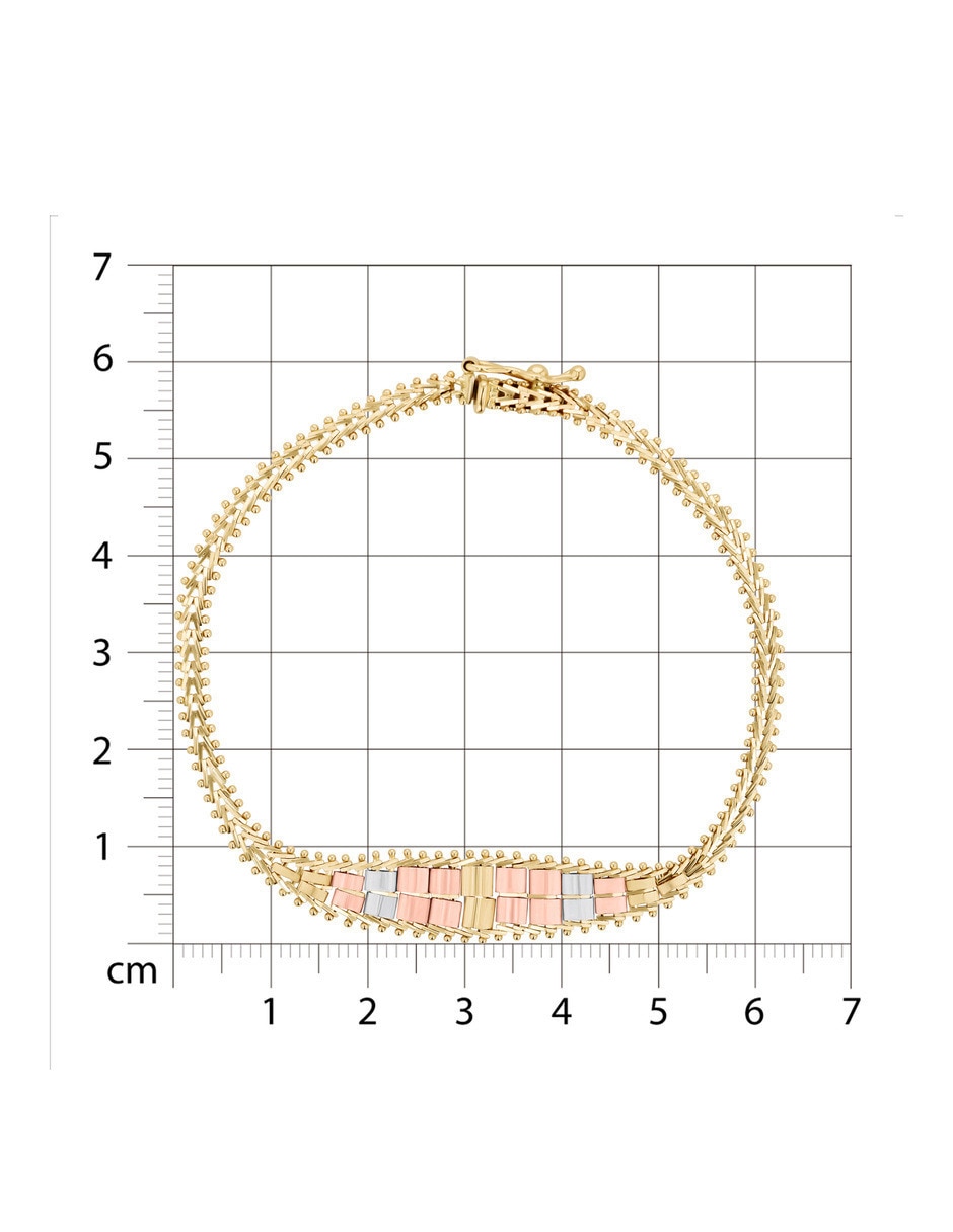 Pulsera Joyerias Bizzarro de oro florentino 14 k con acabado brillante