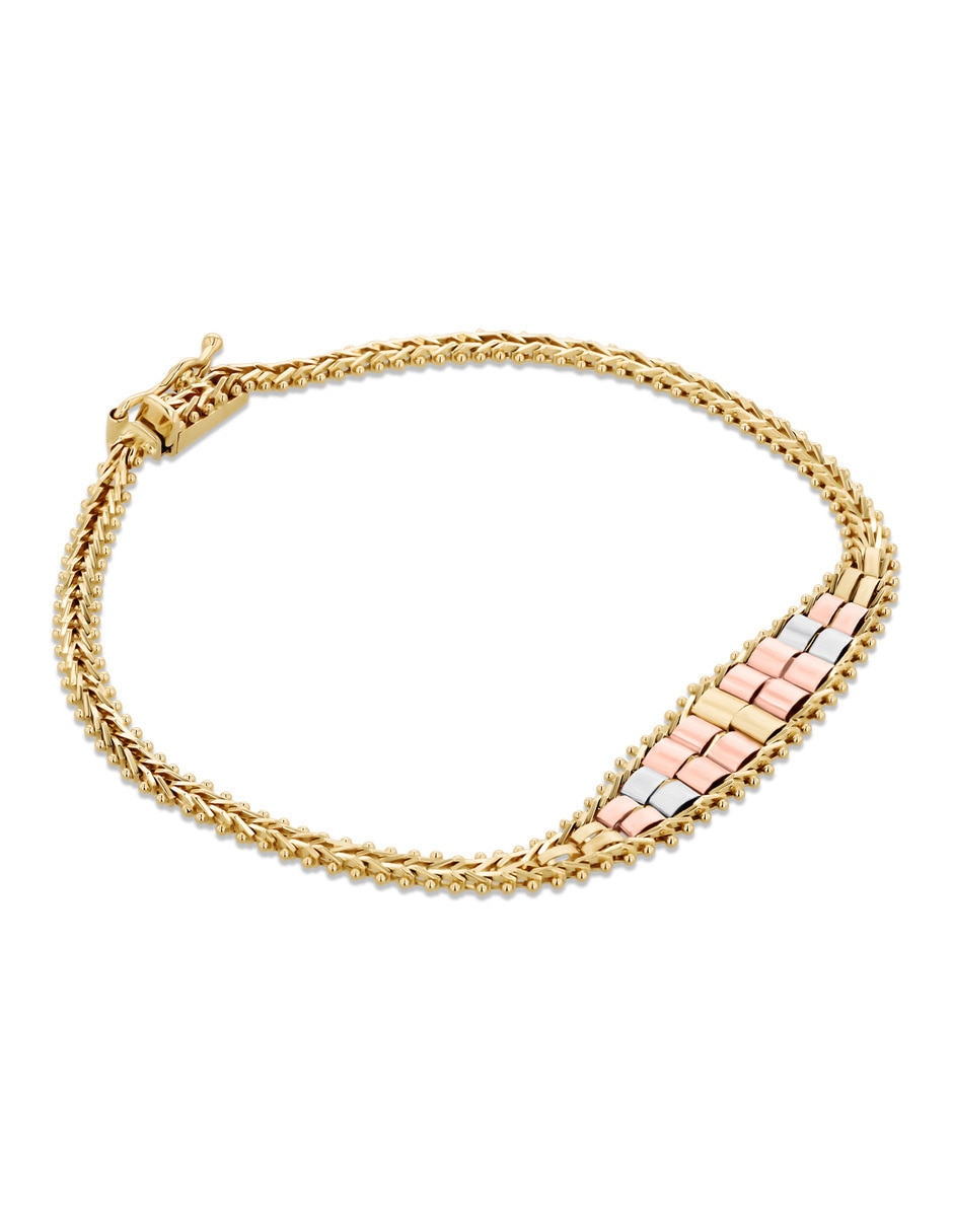 Pulsera Joyerias Bizzarro de oro florentino 14 k con acabado brillante