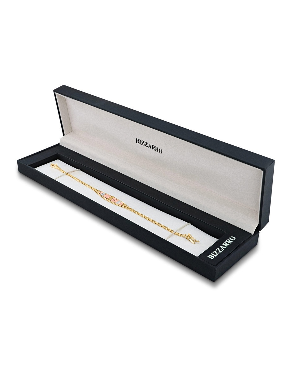 Pulsera Joyerias Bizzarro de oro florentino 14 k con acabado brillante