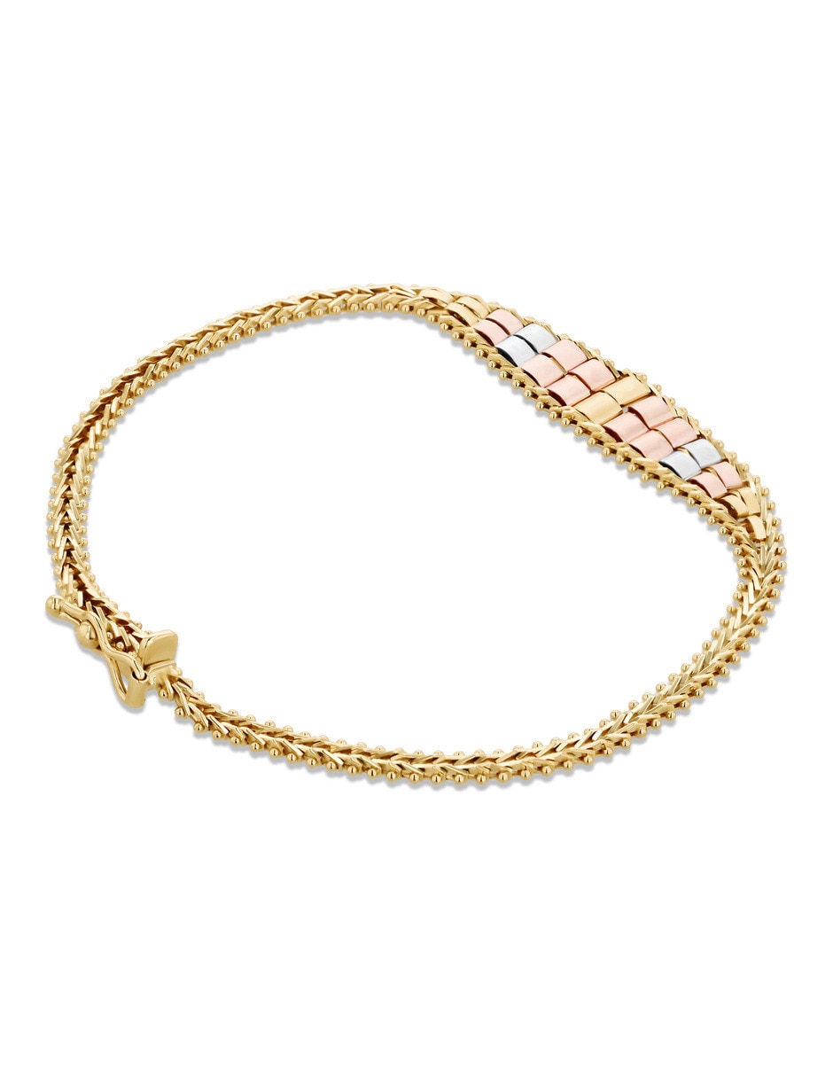 Pulsera Joyerias Bizzarro de oro florentino 14 k con acabado brillante