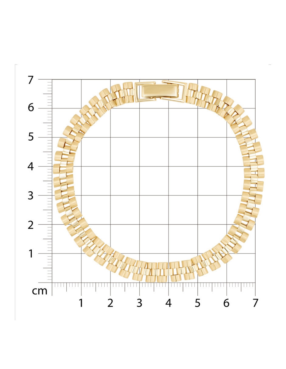 Pulsera de oro amarillo 14 k con acabado brillante 5