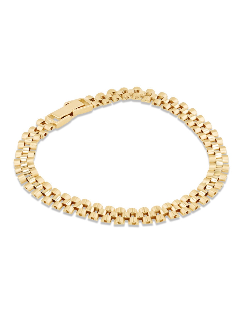 Pulsera de oro amarillo 14 k con acabado brillante 4