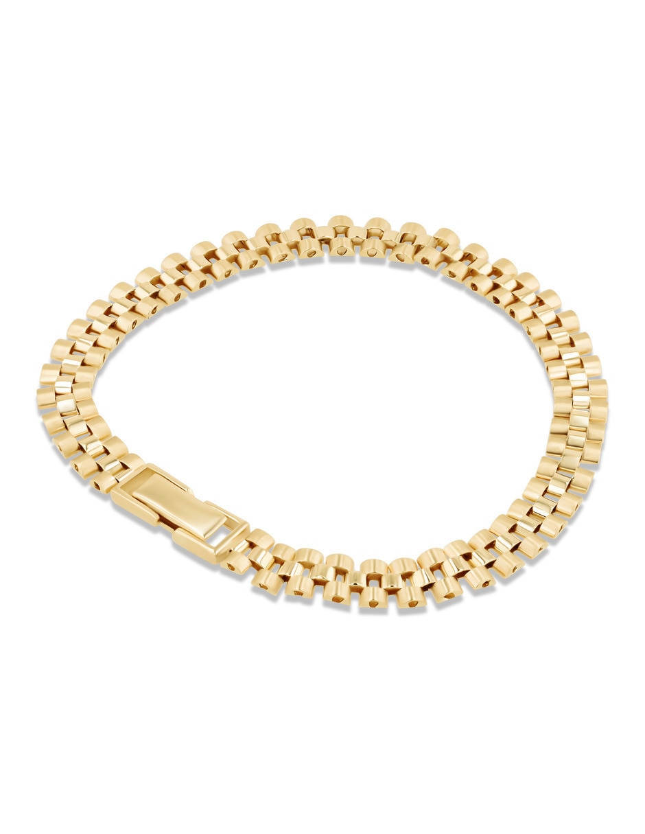 Pulsera de oro amarillo 14 k con acabado brillante 2