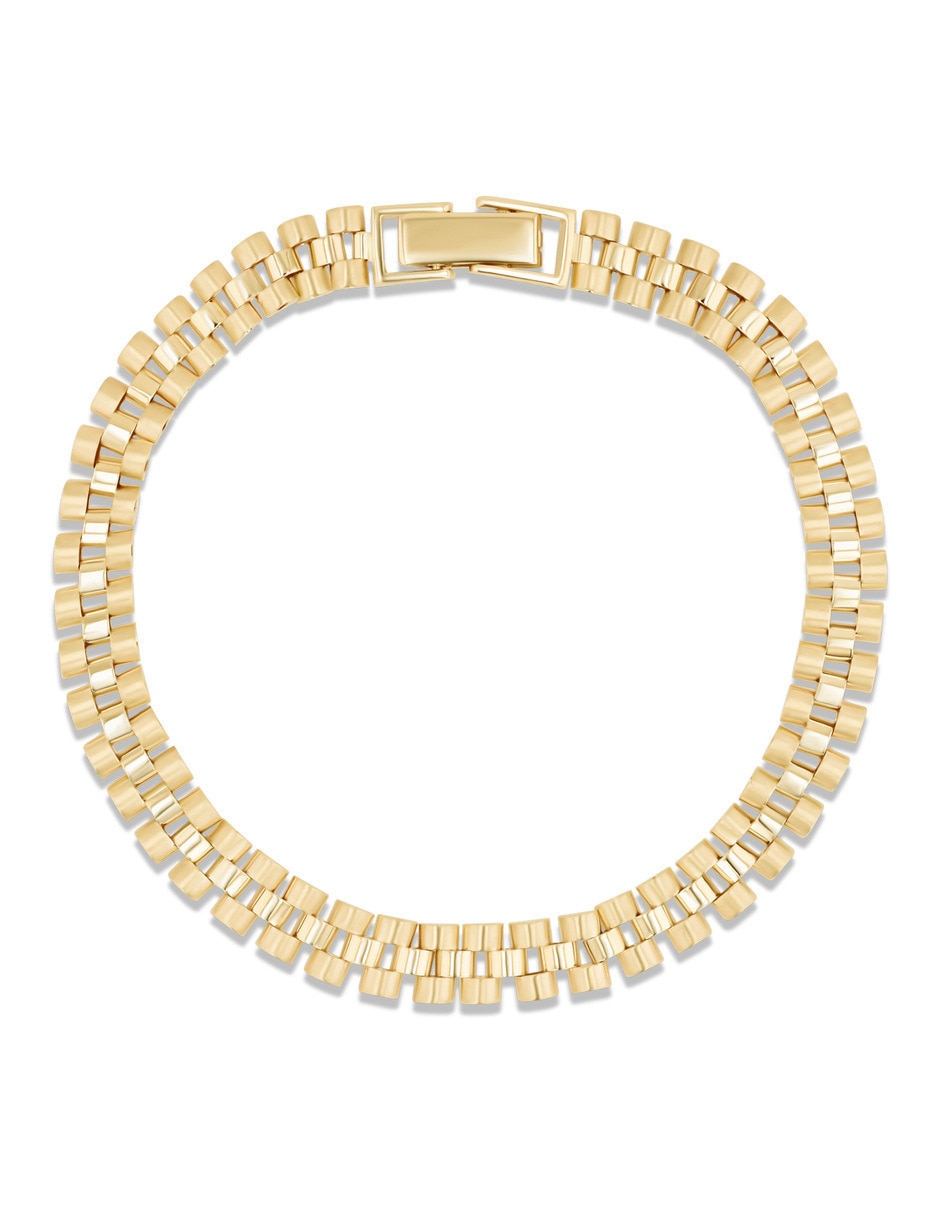 Pulsera de oro amarillo 14 k con acabado brillante Pulsera de oro amarillo 14 k con acabado brillante