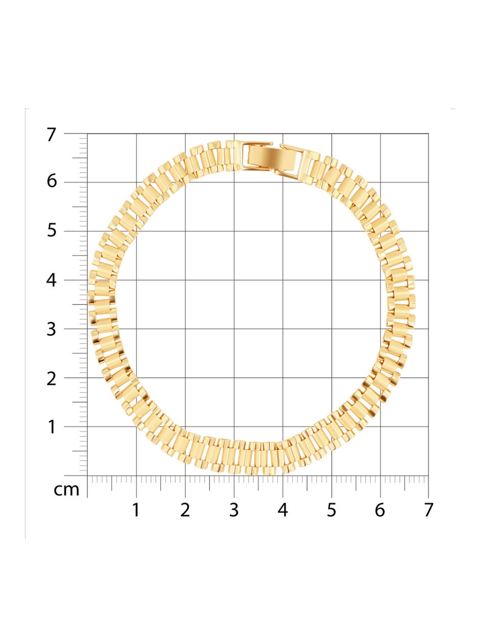 Pulsera de oro amarillo 14 k con acabado brillante 5