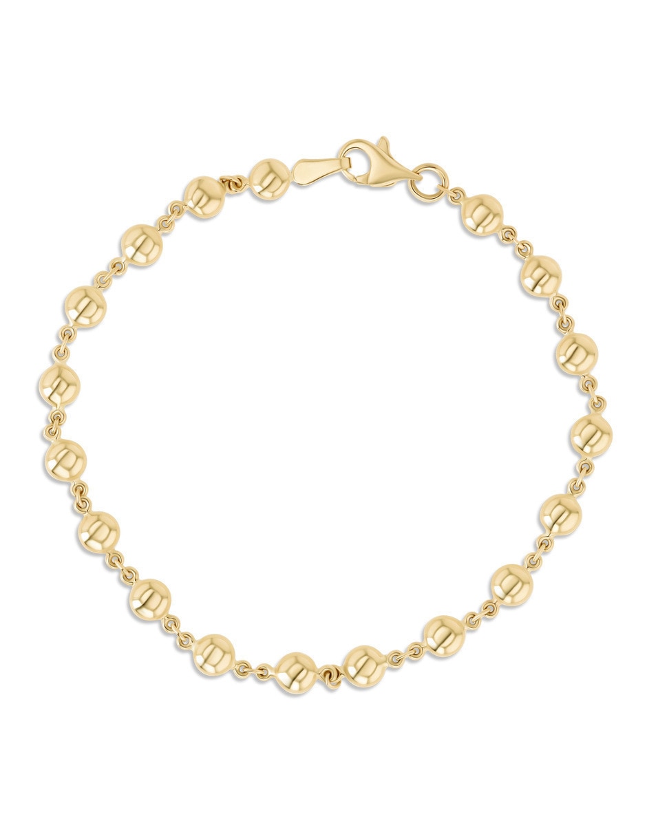 Pulsera de oro amarillo 14 k con acabado brillante