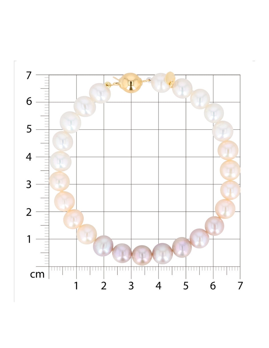Pulsera de oro amarillo con perla 14 k acabado brillante 5
