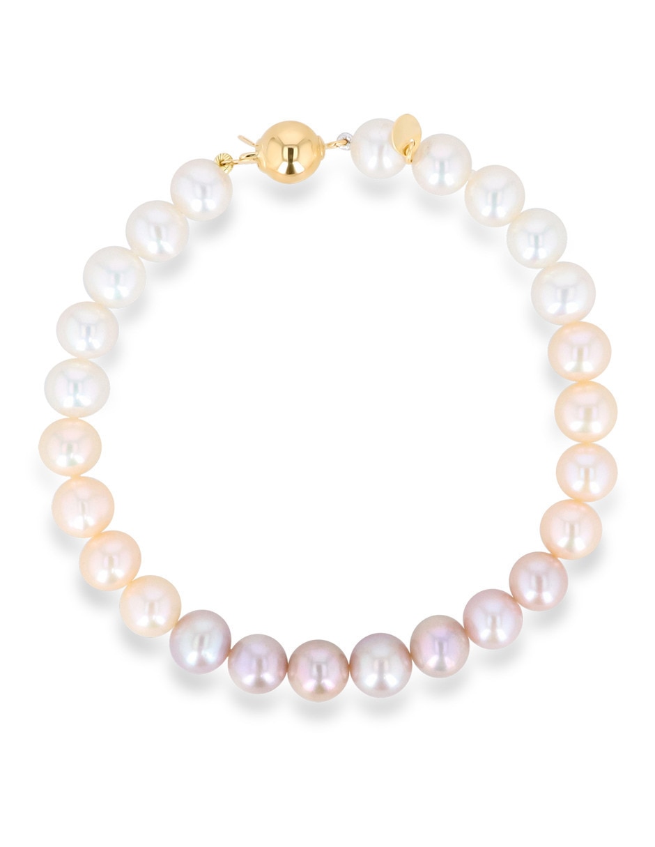 Pulsera de oro amarillo con perla 14 k acabado brillante Pulsera de oro amarillo con perla 14 k acabado brillante