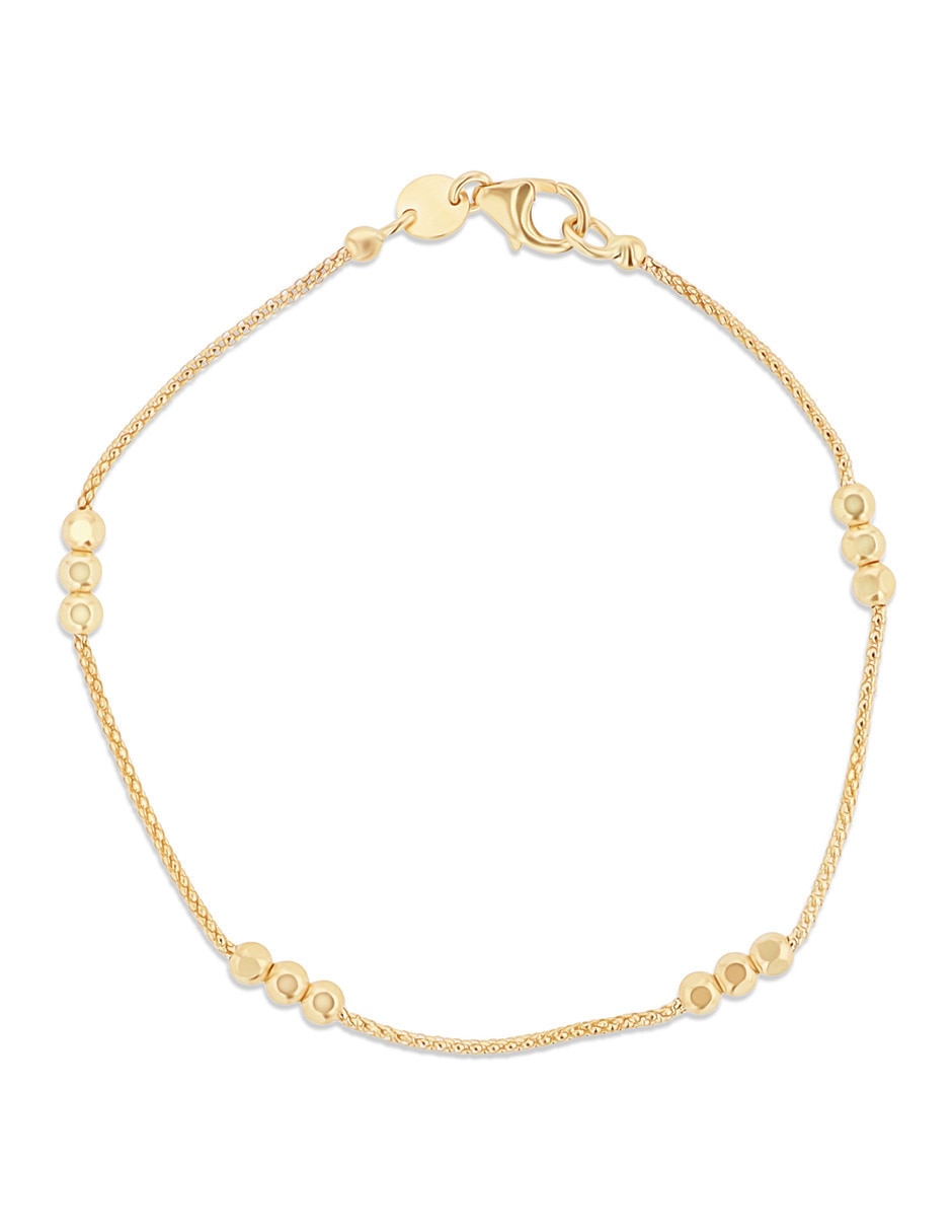 Pulsera de oro amarillo 14 k con acabado brillante