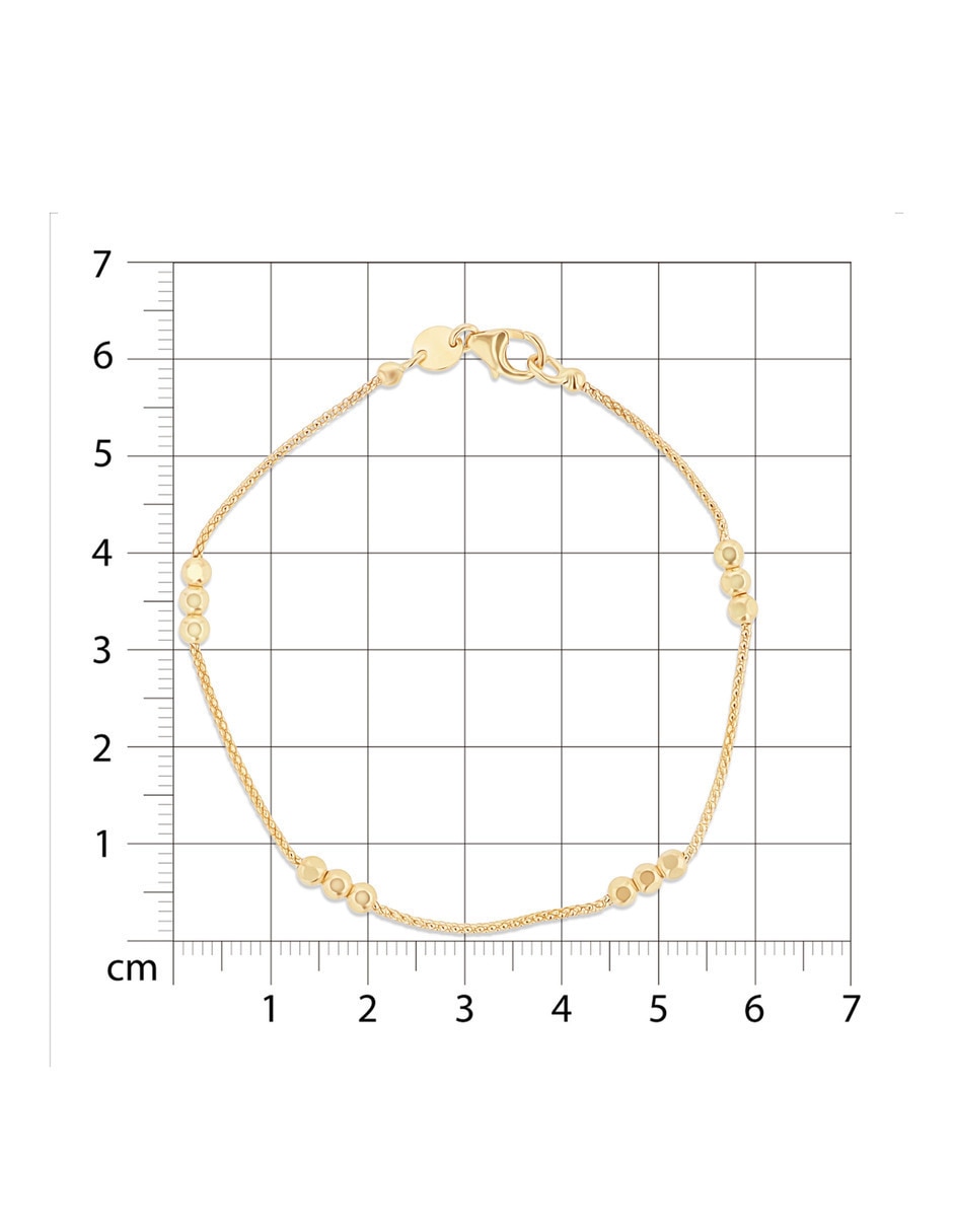 Pulsera de oro amarillo 14 k con acabado brillante 5