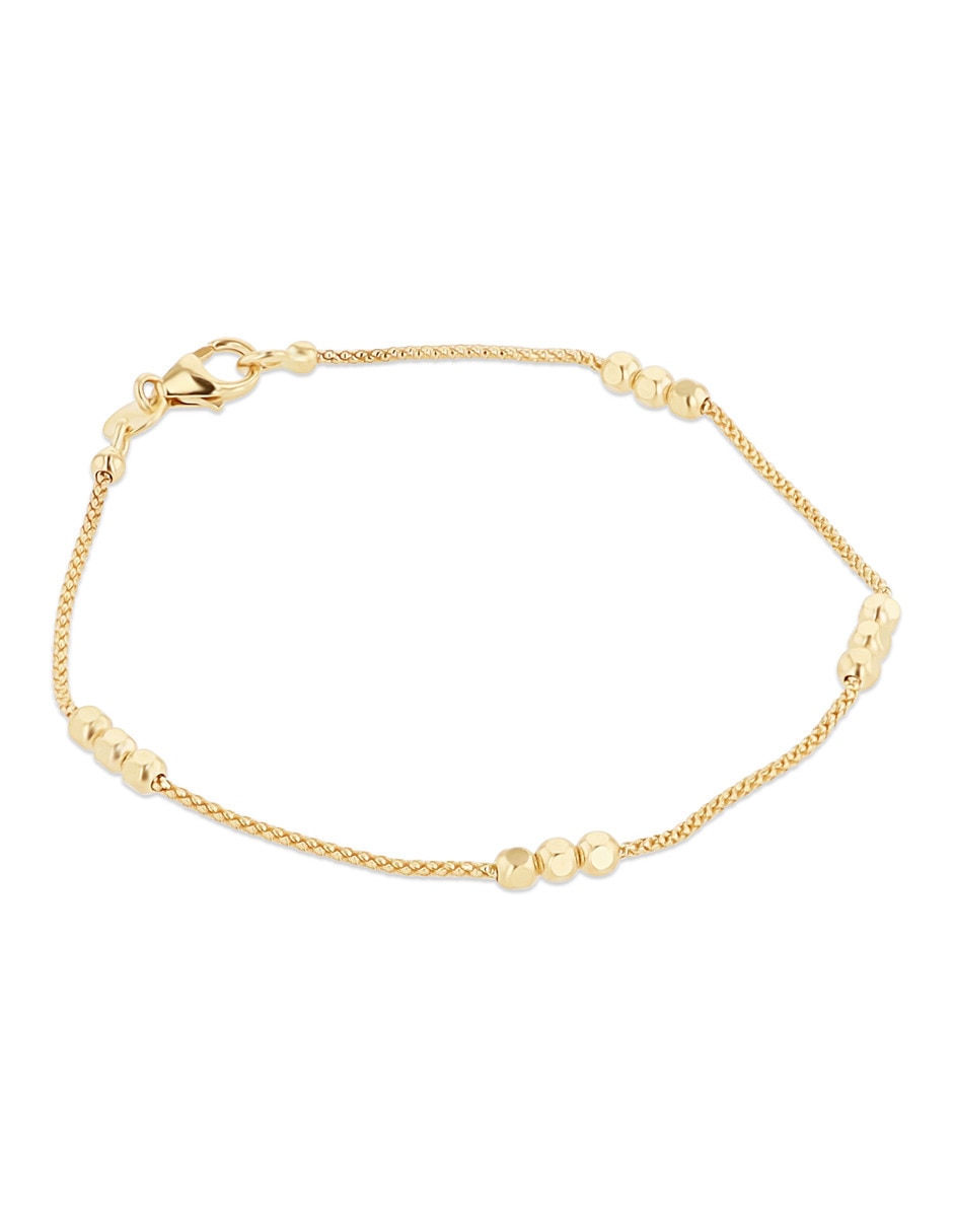 Pulsera de oro amarillo 14 k con acabado brillante 2