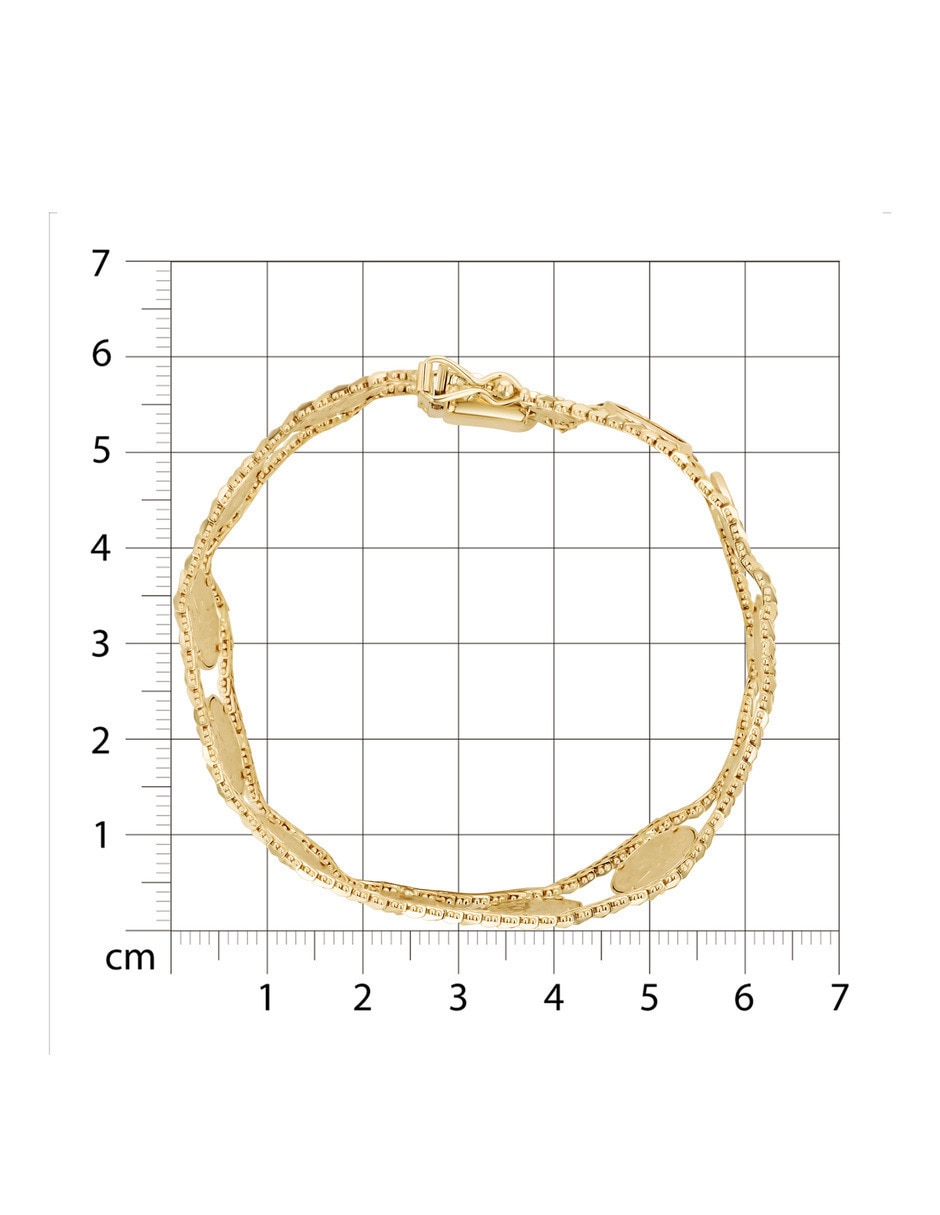 Pulsera de oro amarillo 14 k con acabado brillante 4