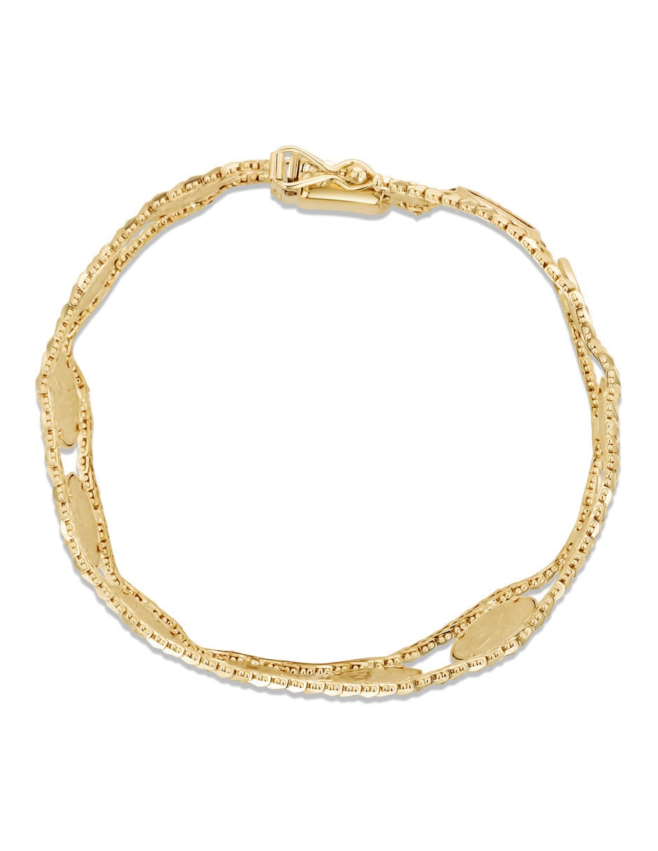 Pulsera de oro amarillo 14 k con acabado brillante