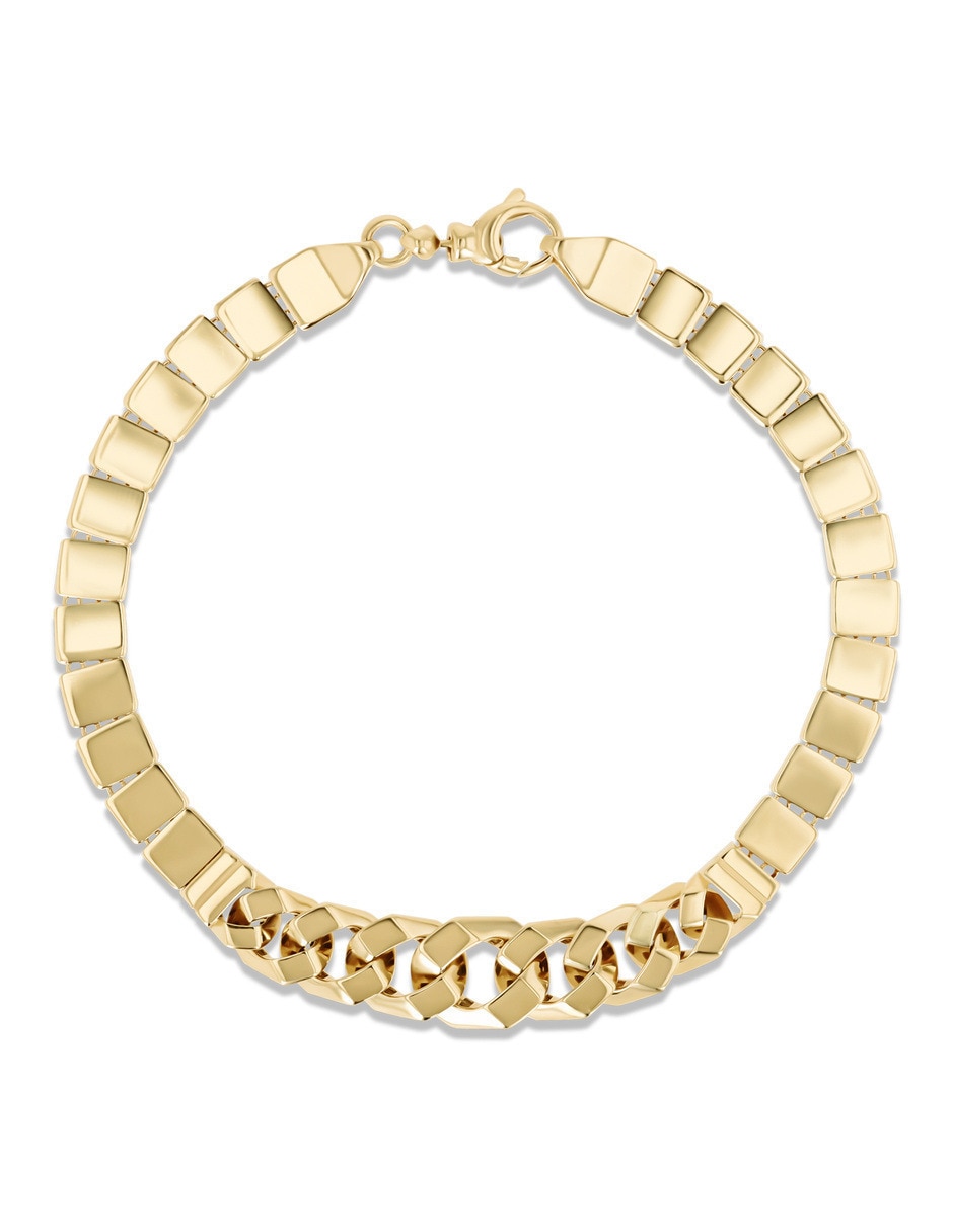 Pulsera de oro amarillo 14 k con acabado brillante