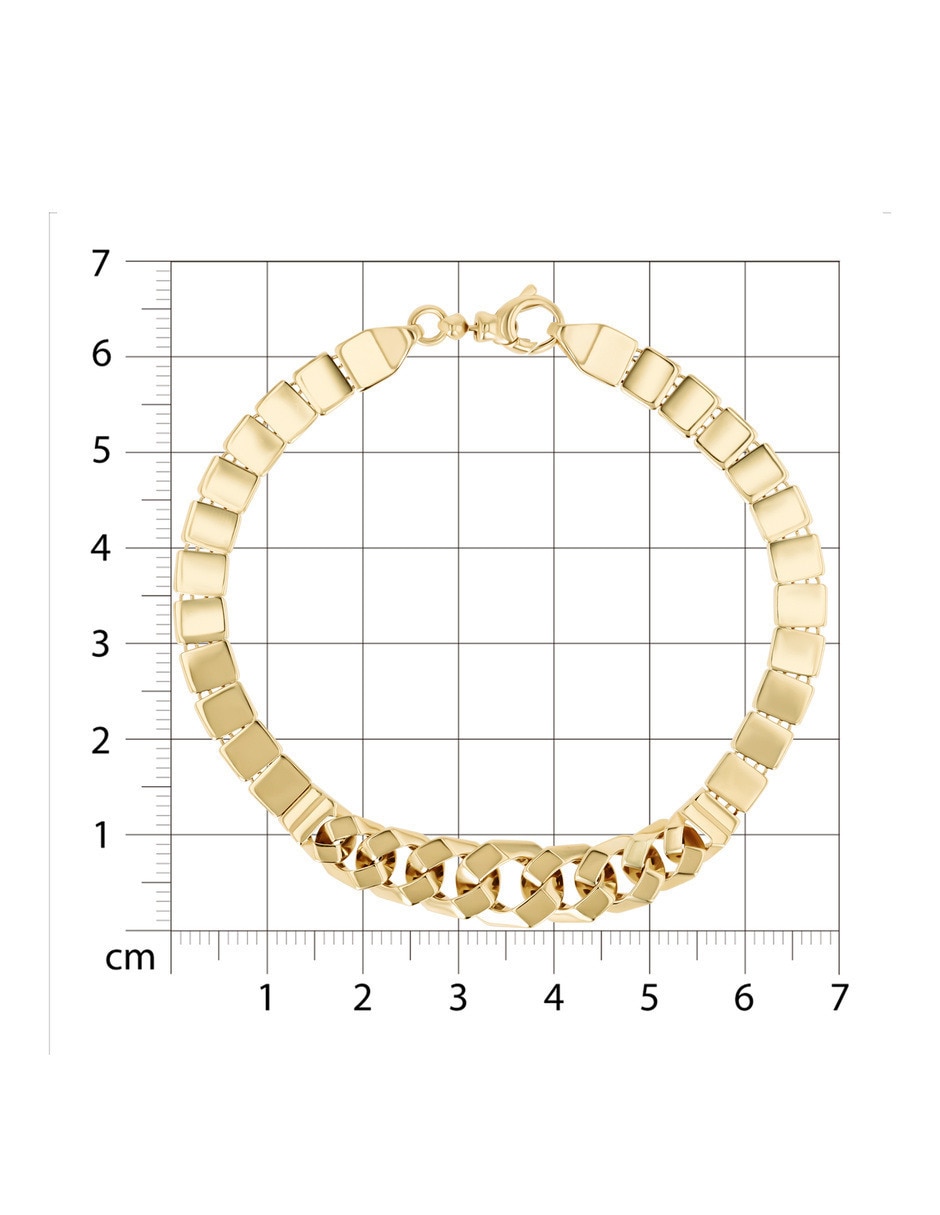 Pulsera de oro amarillo 14 k con acabado brillante 5