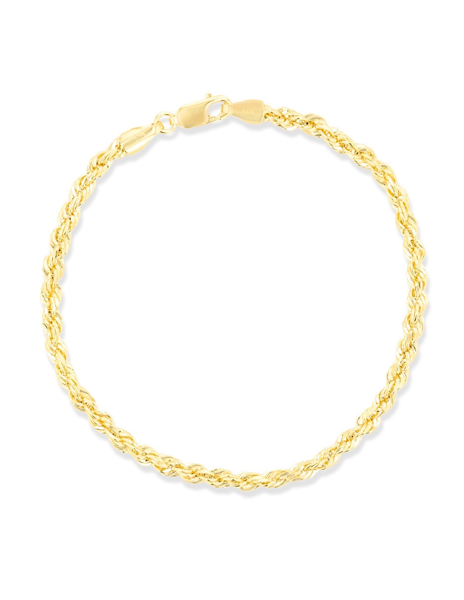 Pulsera de oro amarillo 14 k con acabado brillante