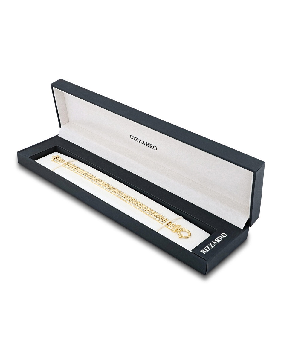 Pulsera Joyerias Bizzarro de oro amarillo con zirconia 14 k acabado brillante